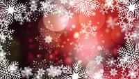 Beautiful-snowflakes-rotating-on-a-red-background-lens-flare-bokeh