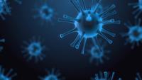 Virus Cells, Viruses, Virus Cells under microscope, floating in fluid with blue background