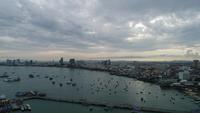 Vista aérea, voando, pattaya, praia, em, tailandia