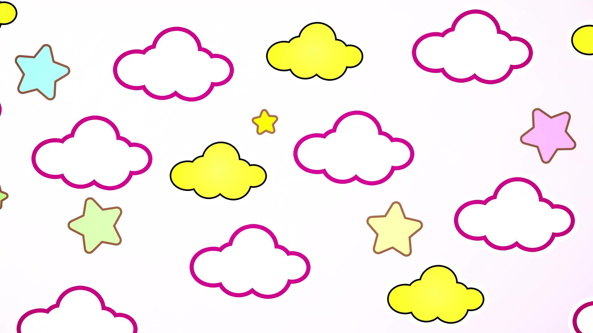 Abstracte kawaii kleurrijke hemelwolk en sterrenachtergrond - Gratis  HD-videomateriaal bij Videezy!, image size:1920x1080