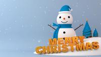 Bonhomme de neige de Noël avec modèle de neige qui tombe