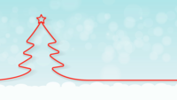 Sapin de Noël rouge avec chute de neige