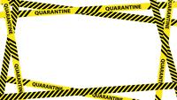 Yellow quarantine warning tape frame with place for text.