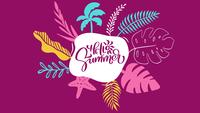 Travel animation greeting card with text Hello Summer.