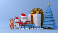 Merry Christmas and Happy new year, Santa claus, snowman and Reindeer.