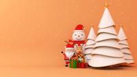 Merry Christmas and Happy new year on orange blackground with snow.