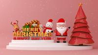 Merry Christmas and Happy new year on Light red blackground with snow.