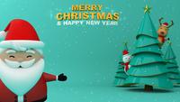Big Santa claus, Merry Christmas and Happy new year with snow.