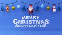 Merry Christmas and Happy new year on blue blackground with snow