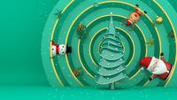 Christmas Tree on A Decorated Circle