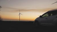 Wind Power Stations at Sunset