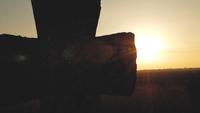 Stone Cross at Sunset