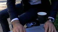 Businessman Works on A Laptop